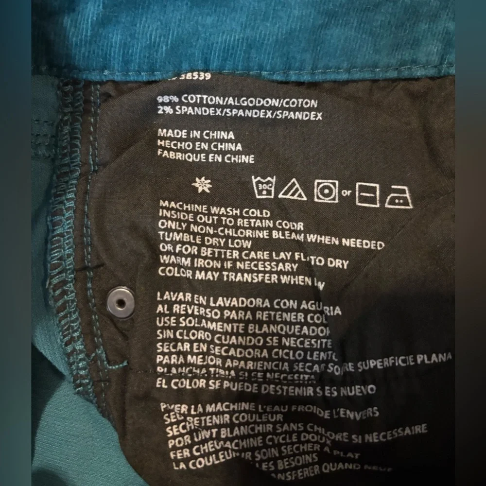 Edyson Women’s Size‎ 30L Teal Hampton Skinny Corduroy Pants